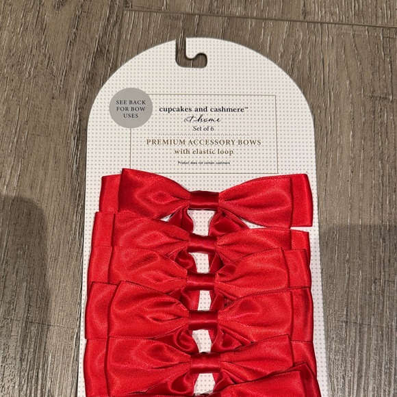 Cupcakes & Cashmere Red Satin Holiday Decor Bows - Set of 6 - Picture 5 of 7